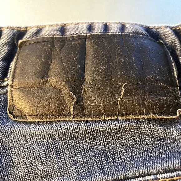 Men's Calvin Klein CK Straight Jeans Denim 32 W 34 L 2% Lycra 9.5" Rise - Picture 3 of 4